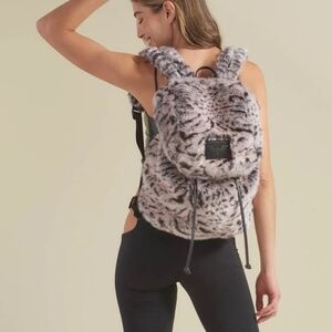 SpiritHoods Faux Fur Backpack - Black and White